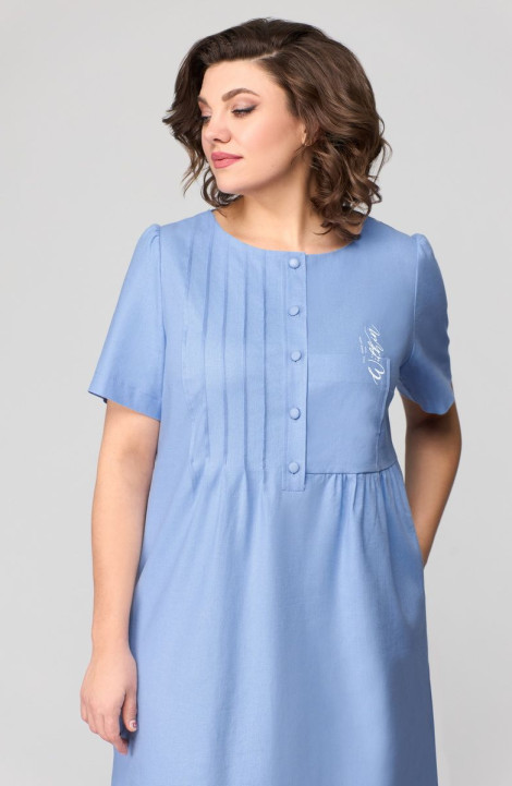 Льняное платье Мишель стиль 1115 голубой
