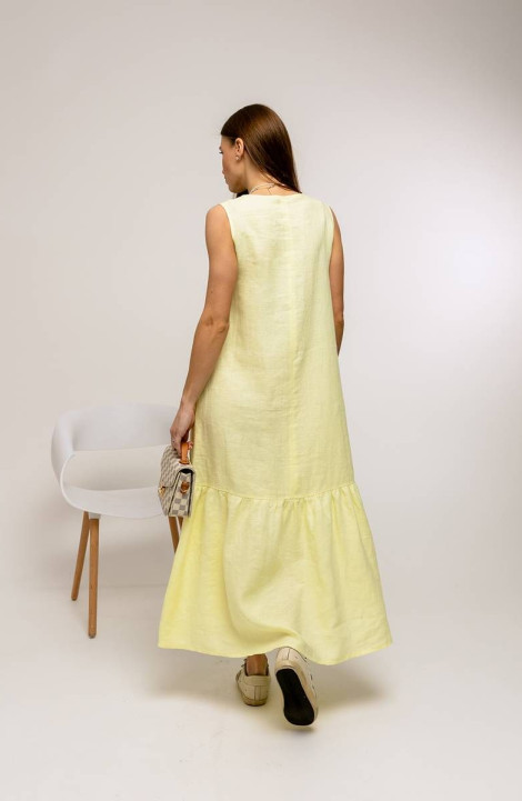 Льняное платье Romgil 122ЛЛТК бледно-желтый