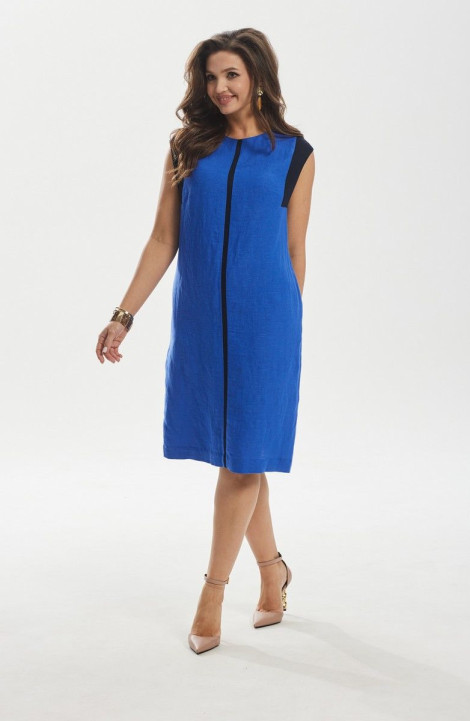 Льняное платье MALI 423-014 синий