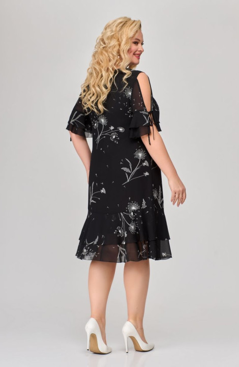 Шифоновое платье Svetlana-Style 1865 черный+цветы