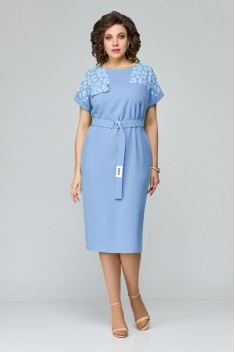 Льняное платье Мишель стиль 1110 голубой