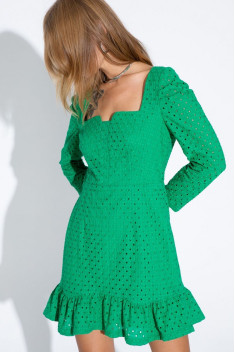 Хлопковое платье PiRS 4599 зеленый