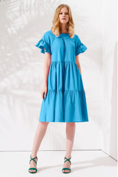 Хлопковое платье Панда 89580w голубой