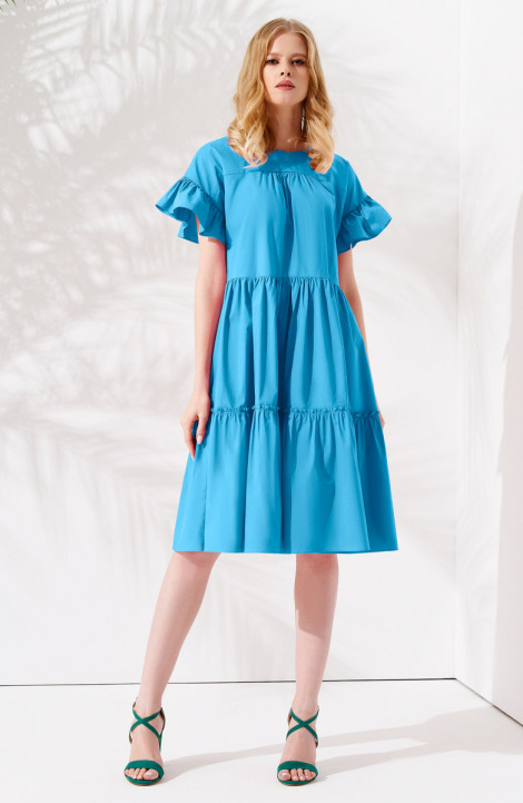 Хлопковое платье Панда 89580w голубой
