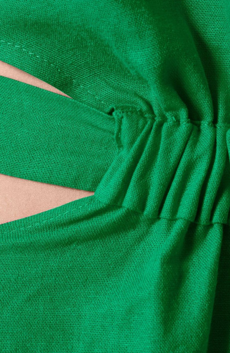 Льняное платье Панда 143380w зеленый