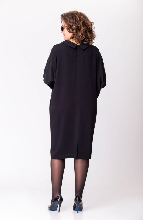 Платье EVA GRANT 7273 черный+тесьма_зебра
