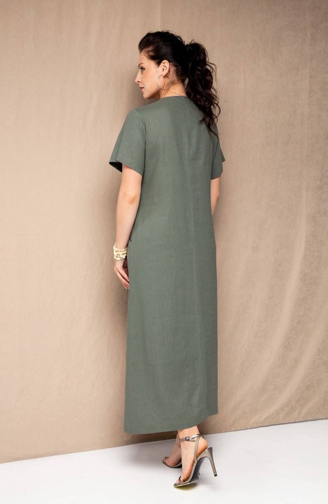 Льняное платье Daloria 1534 зеленый