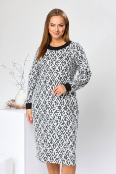 Трикотажное платье Romanovich Style 1-2569 черный/белый