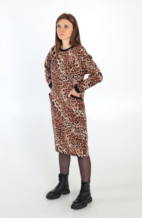 Хлопковое платье i3i Fashion 107/1 рыжий_леопард