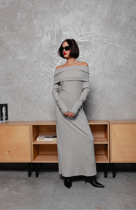 Трикотажное платье Krasa М370-24 серый