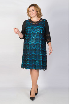 Платье TrikoTex Stil 1864 черный/голубой