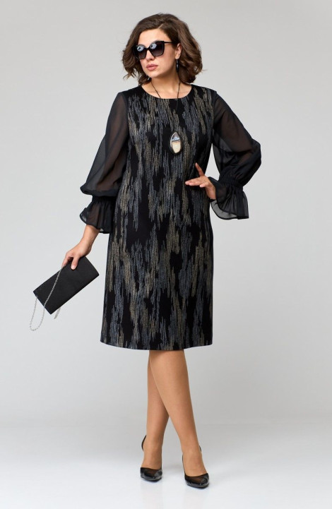 Платье EVA GRANT 7236 черный+принт