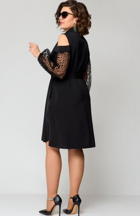 Платье EVA GRANT 7322 черный+кружево