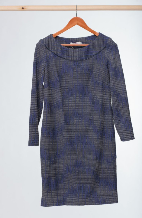 Платье Anelli 729 серый-синий
