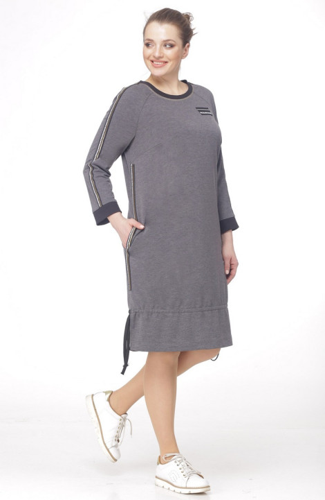 Трикотажное платье LadisLine 906 серый