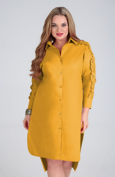 Хлопковое платье Таир-Гранд 6547 горчица