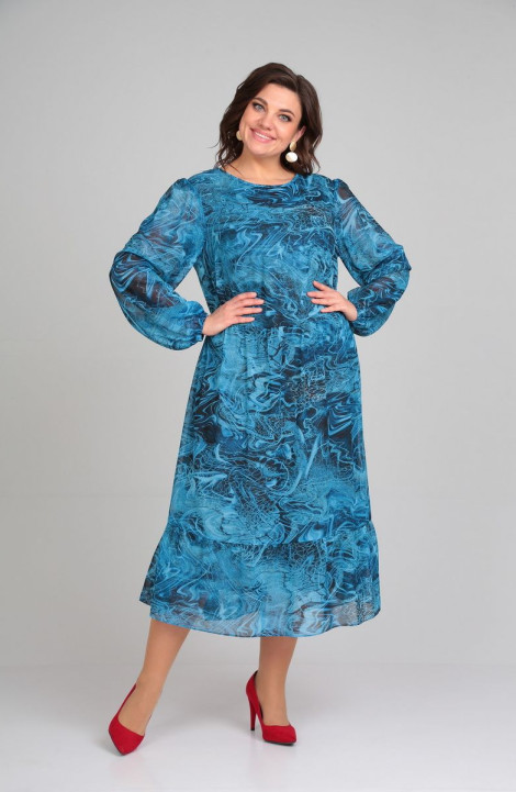 Шифоновое платье Mubliz 007 голубой