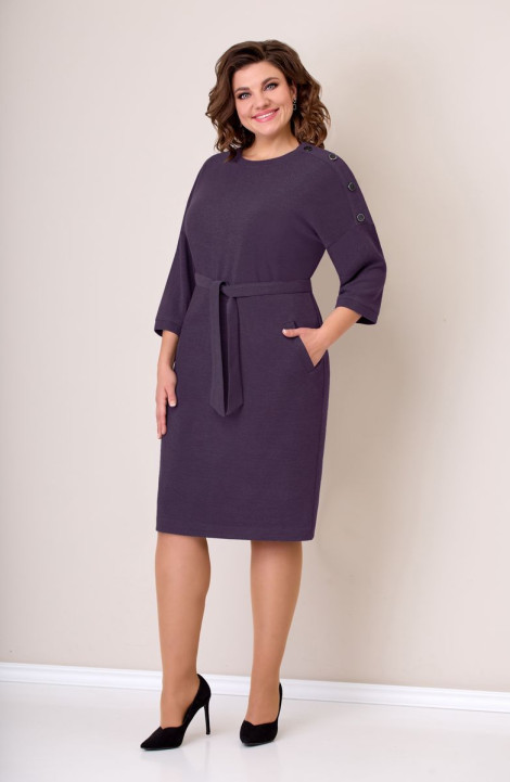 Трикотажное платье VOLNA 1264 ежевично-фиолетовый