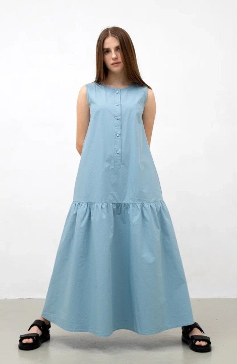 Хлопковое платье Individual design 21149 серо-голубой