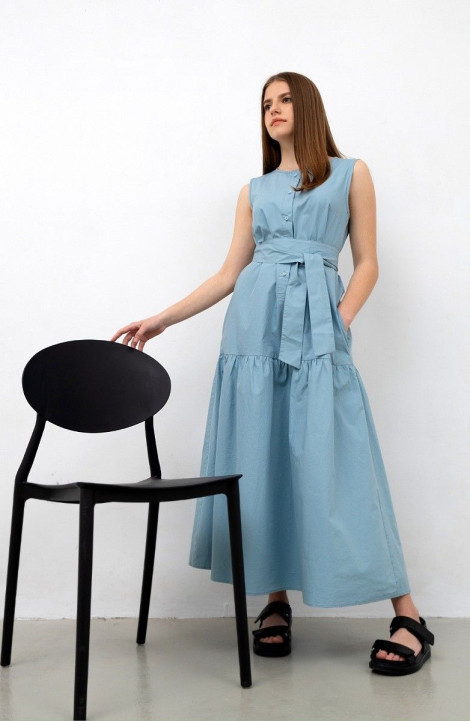 Хлопковое платье Individual design 21149 серо-голубой