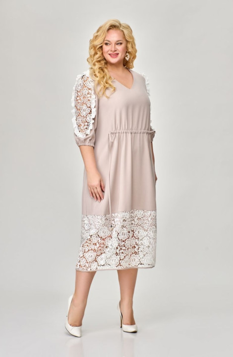 Платье Svetlana-Style 1624/1 бежевый-белый