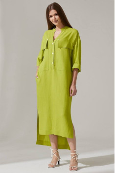 Льняное платье Faufilure С1443 зеленый