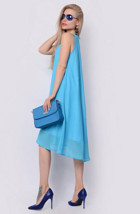Шифоновое платье Patriciа C14237 голубой