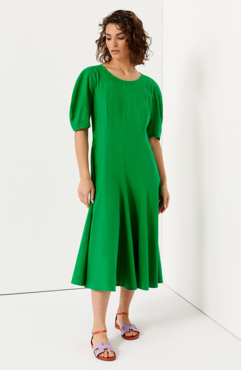 Льняное платье Панда 140080w зеленый