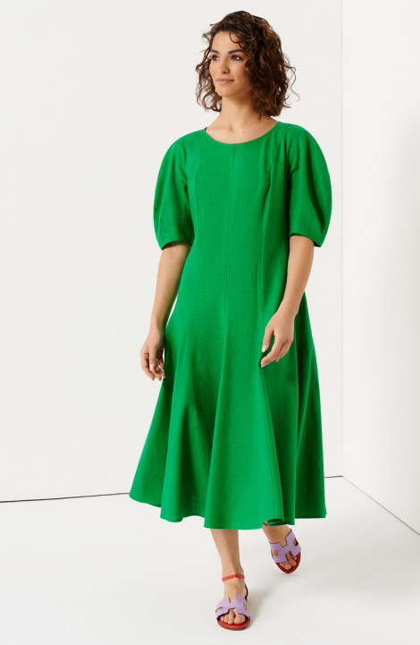 Льняное платье Панда 140080w зеленый