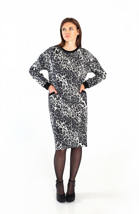 Хлопковое платье i3i Fashion 107/2 черный_леопард