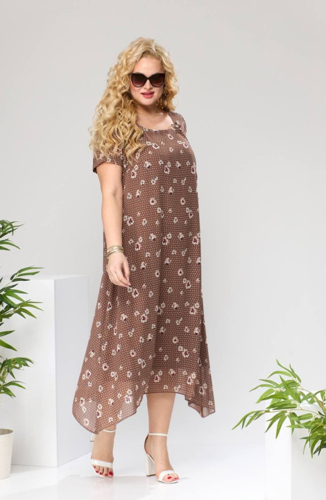 Шифоновое платье Romanovich Style 1-1332 коричневый