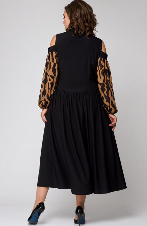 Платье EVA GRANT 7216 черный+коричневый