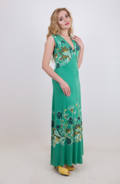 Трикотажное платье Mita КМ362 зеленый