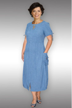 Льняное платье Таир-Гранд 6513 голубой
