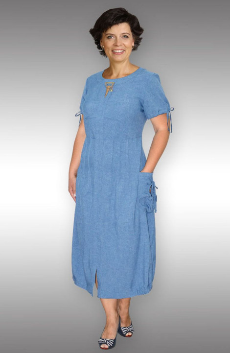 Льняное платье Таир-Гранд 6513 голубой