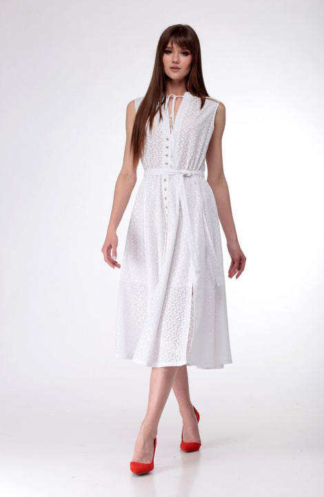 Хлопковое платье AMORI 9529 молочный