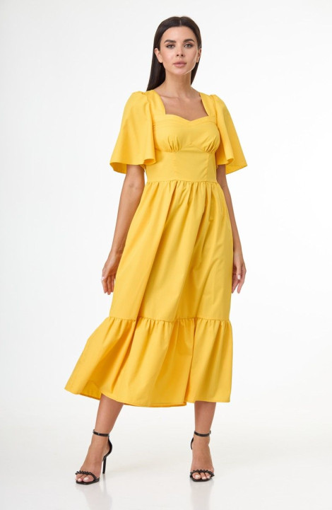 Хлопковое платье Anelli 1058 желтый