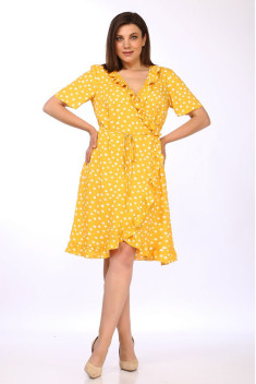 женские платья Lady Secret 3698 желтый+горошек