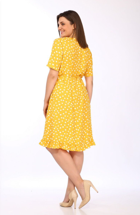 женские платья Lady Secret 3698 желтый+горошек