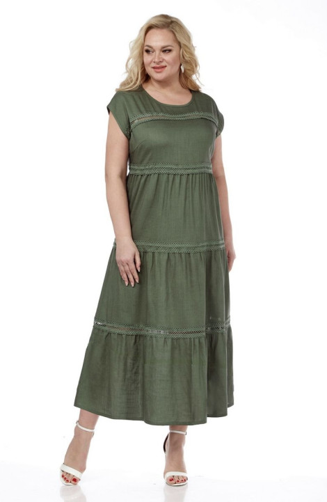 Льняное платье Jurimex 2908 зеленый