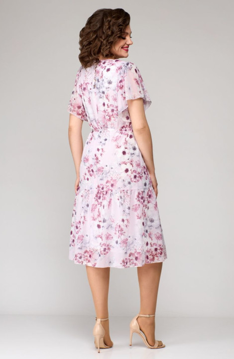 Шифоновое платье Мишель стиль 1123 сиренево-розовый