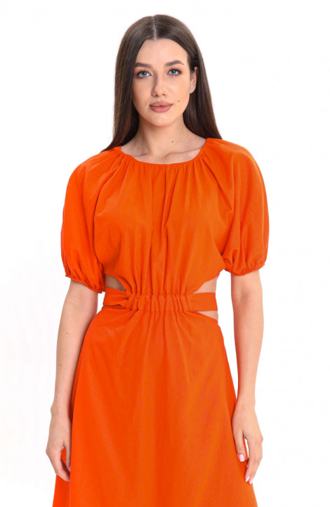 Льняное платье Панда 143380w оранжевый