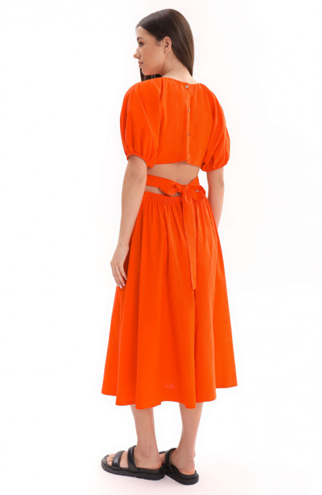 Льняное платье Панда 143380w оранжевый