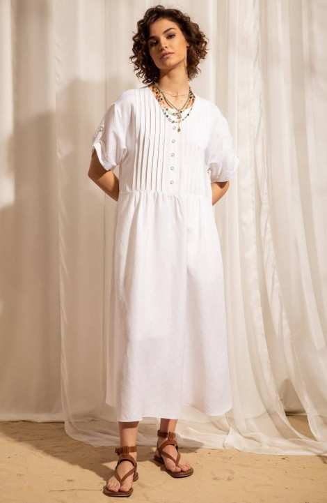 Хлопковое платье Nova Line 50343 белый