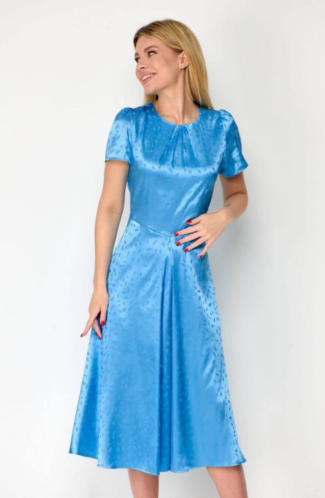 Платье Viola Style 1048 голубой_металлик