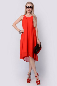Шифоновое платье Patriciа C14237 красный