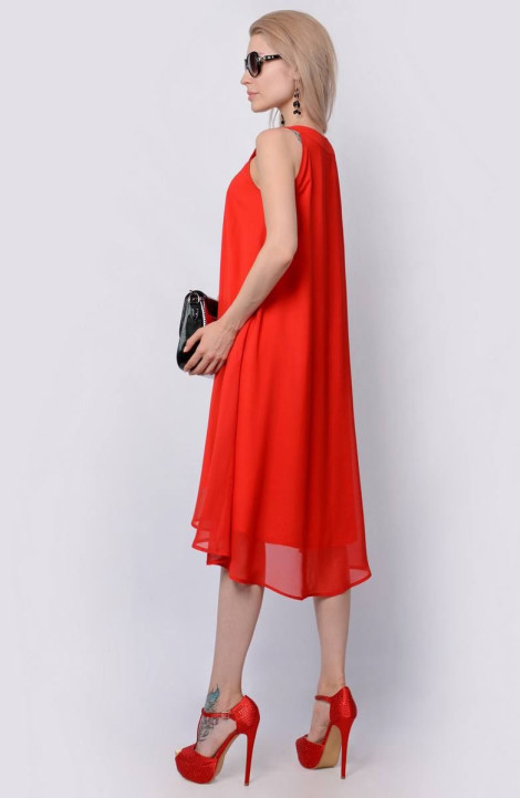 Шифоновое платье Patriciа C14237 красный