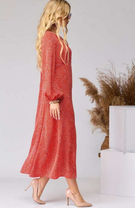 Платье EVA GRANT 7071 красный+принт
