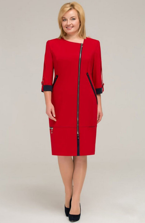 Трикотажное платье Tellura-L 1701 красный+синий