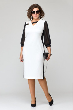 Трикотажное платье EVA GRANT 7058 черно-белый